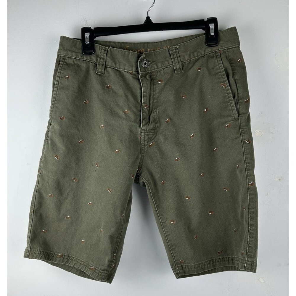 Prana Table Rock Shorts Mens 32 Green Carabiner Embroidered 10" Inseam Hiking